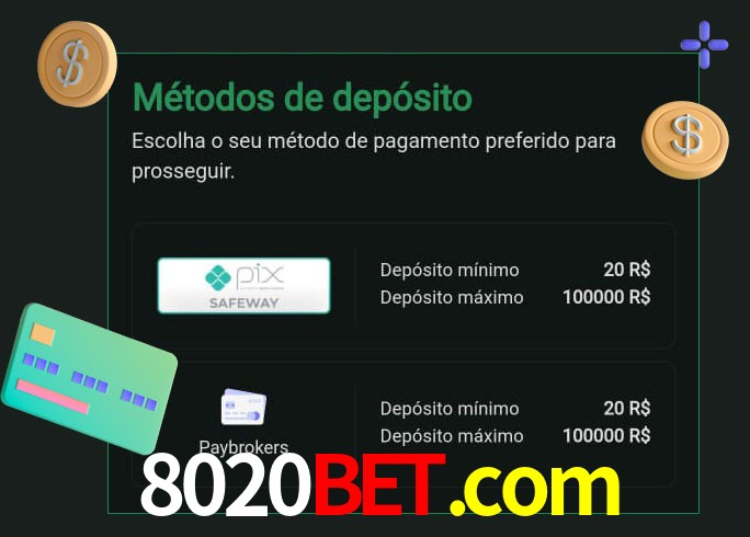 O cassino 8020bet.com oferece uma grande variedade de métodos de pagamento
